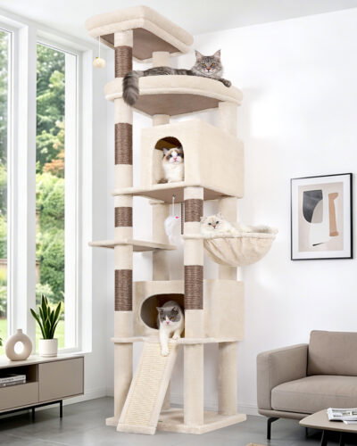F84B Cat Tree Tower(Beige,84-inch)