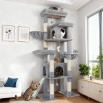 S78 Cat Tower With Scratching Post(Light Grey,78-inch)