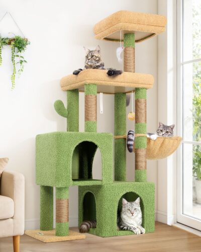 S52 Cat Tree(Cactus Green,52-inch)