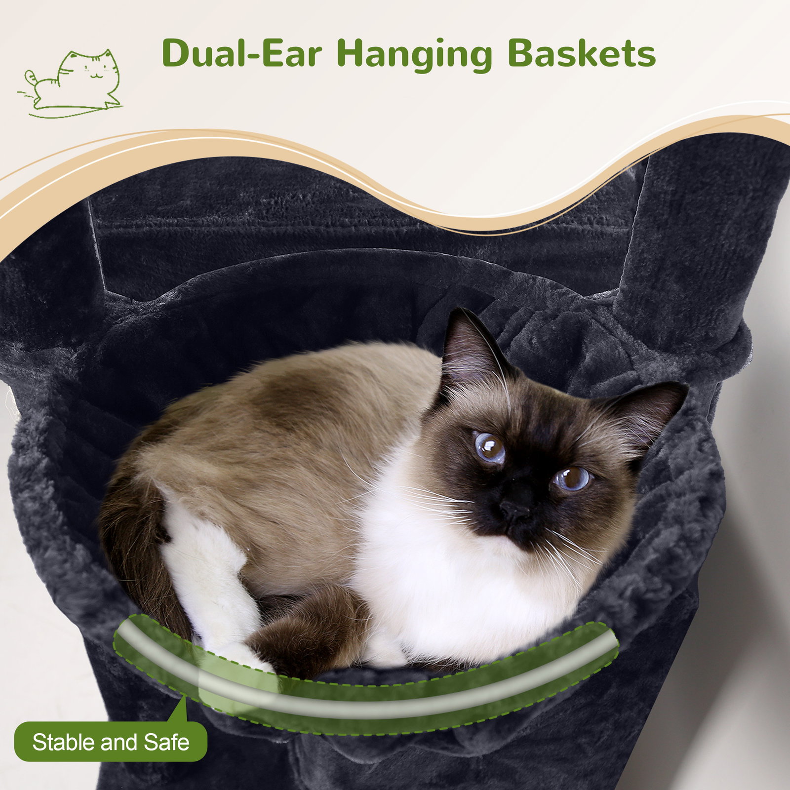 F78C Heavy Duty Cat Tree(Dark Grey,78-inch)