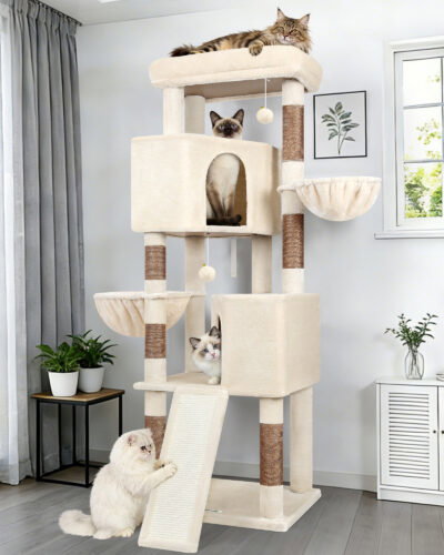 S69B Tall Cat Tree(Beige,69-inch)