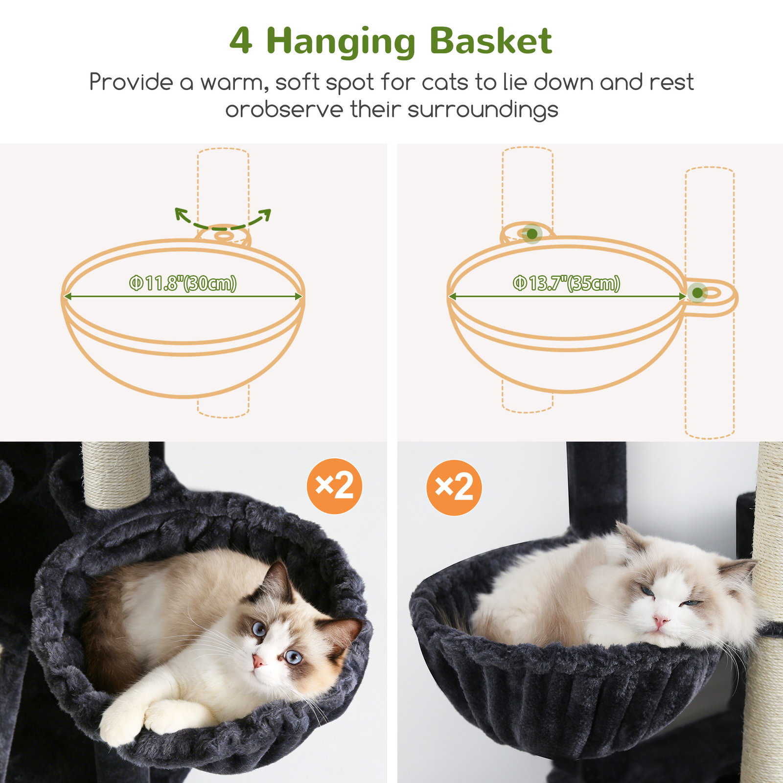 S78E Heavy Duty Cat Tree(Dark Grey,78-inch)