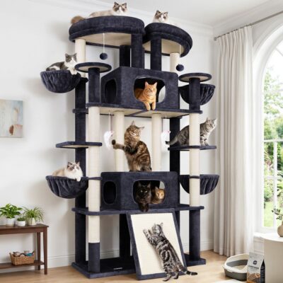 S78E Heavy Duty Cat Tree(Dark Grey,78-inch)