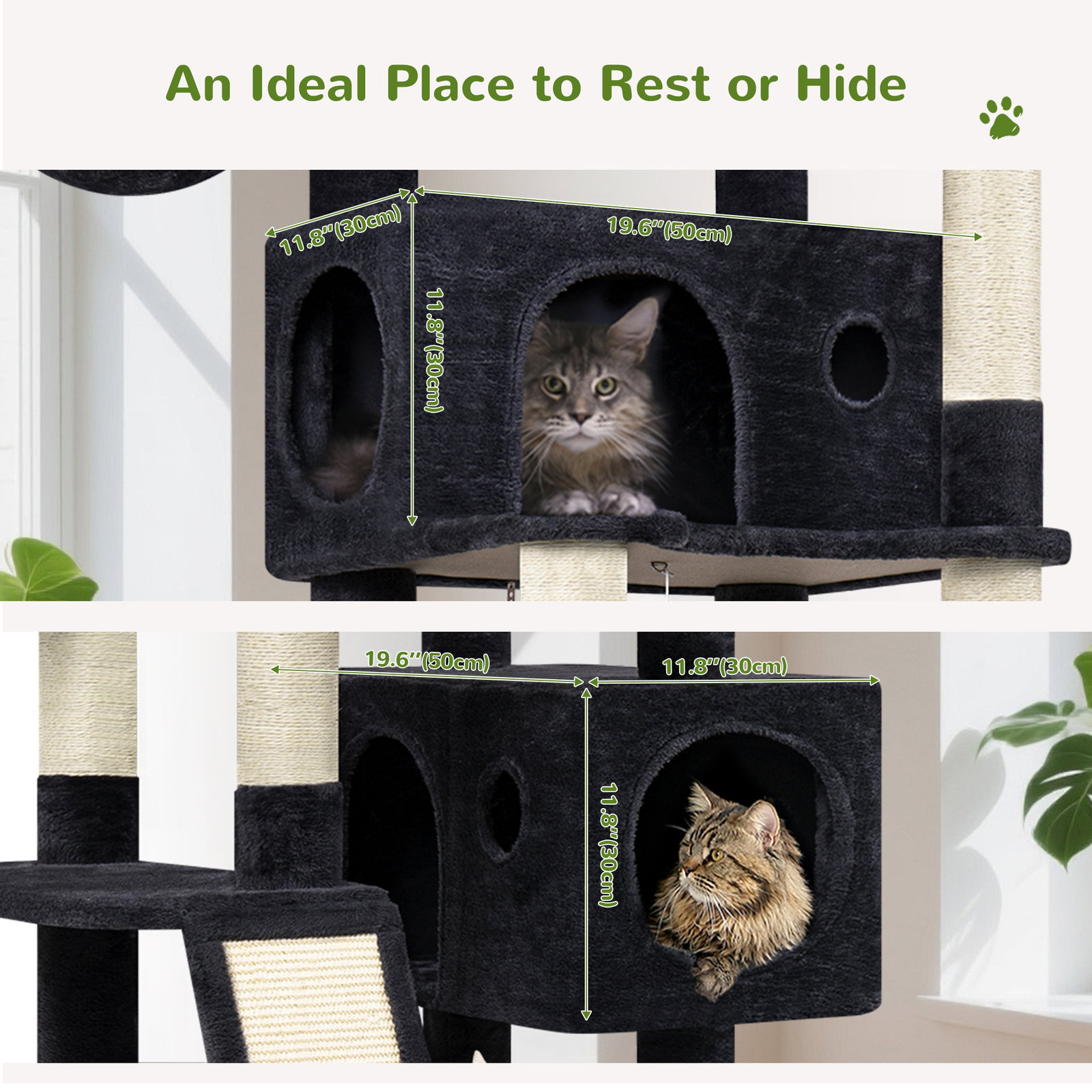 S77C Cat Tree(Dark Grey,77-inch)