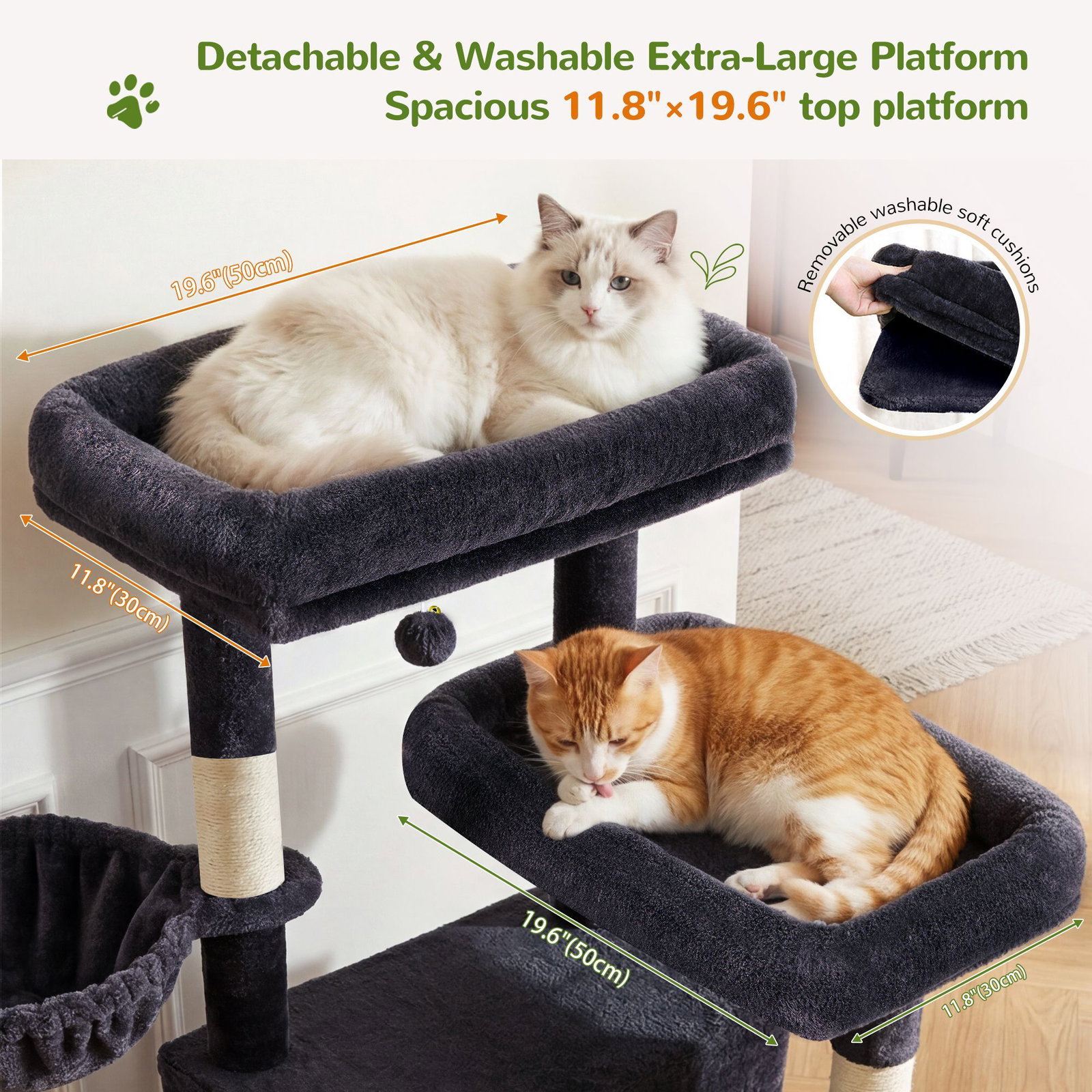 S77C Cat Tree(Dark Grey,77-inch)