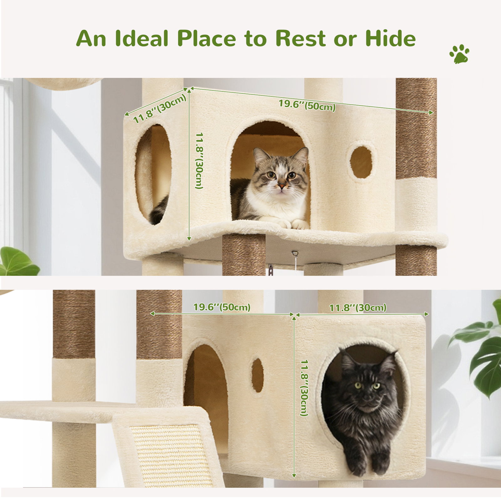 S77C Cat Tree(Beige,77-inch)
