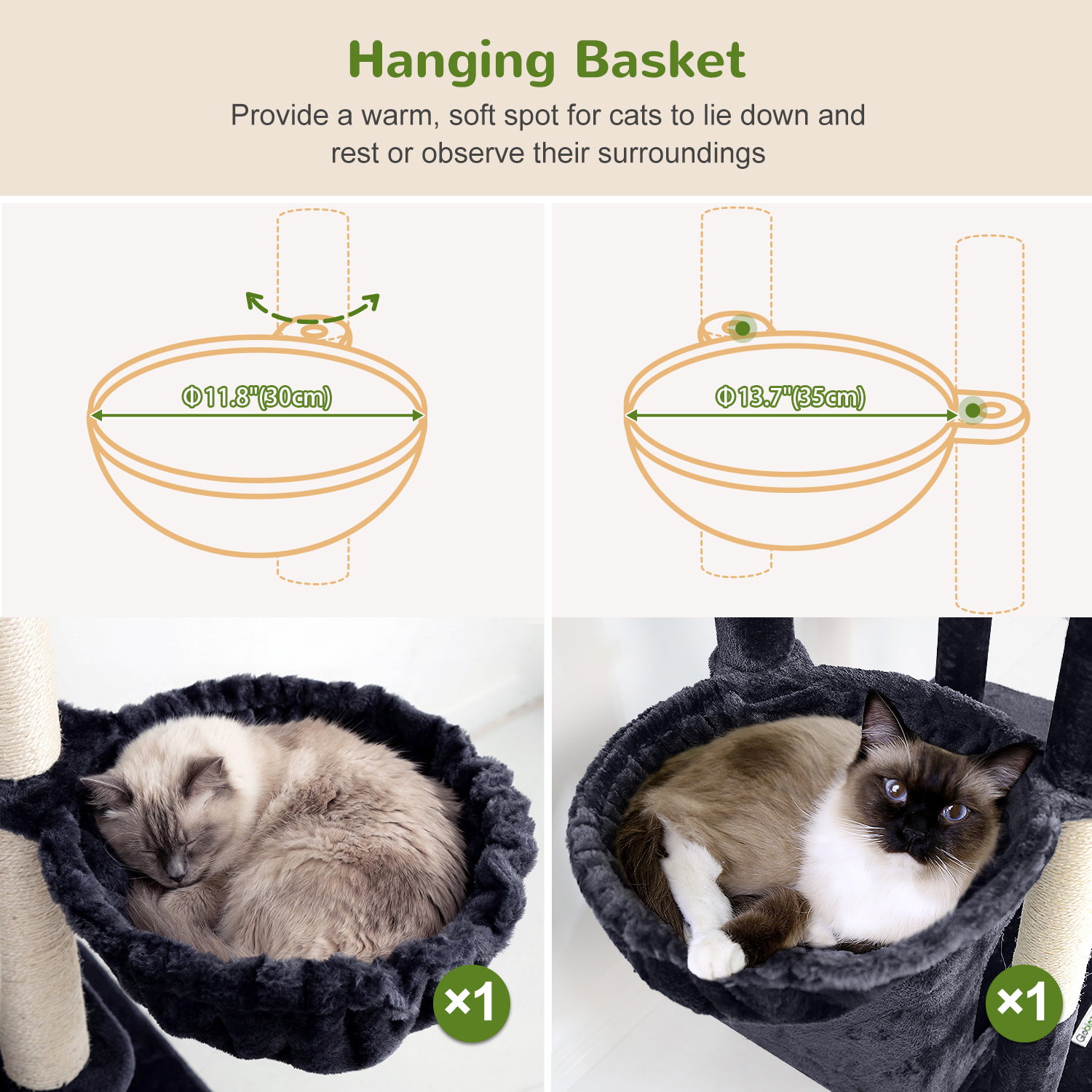 F82B Cat Tree(Dark Grey,82-inch)