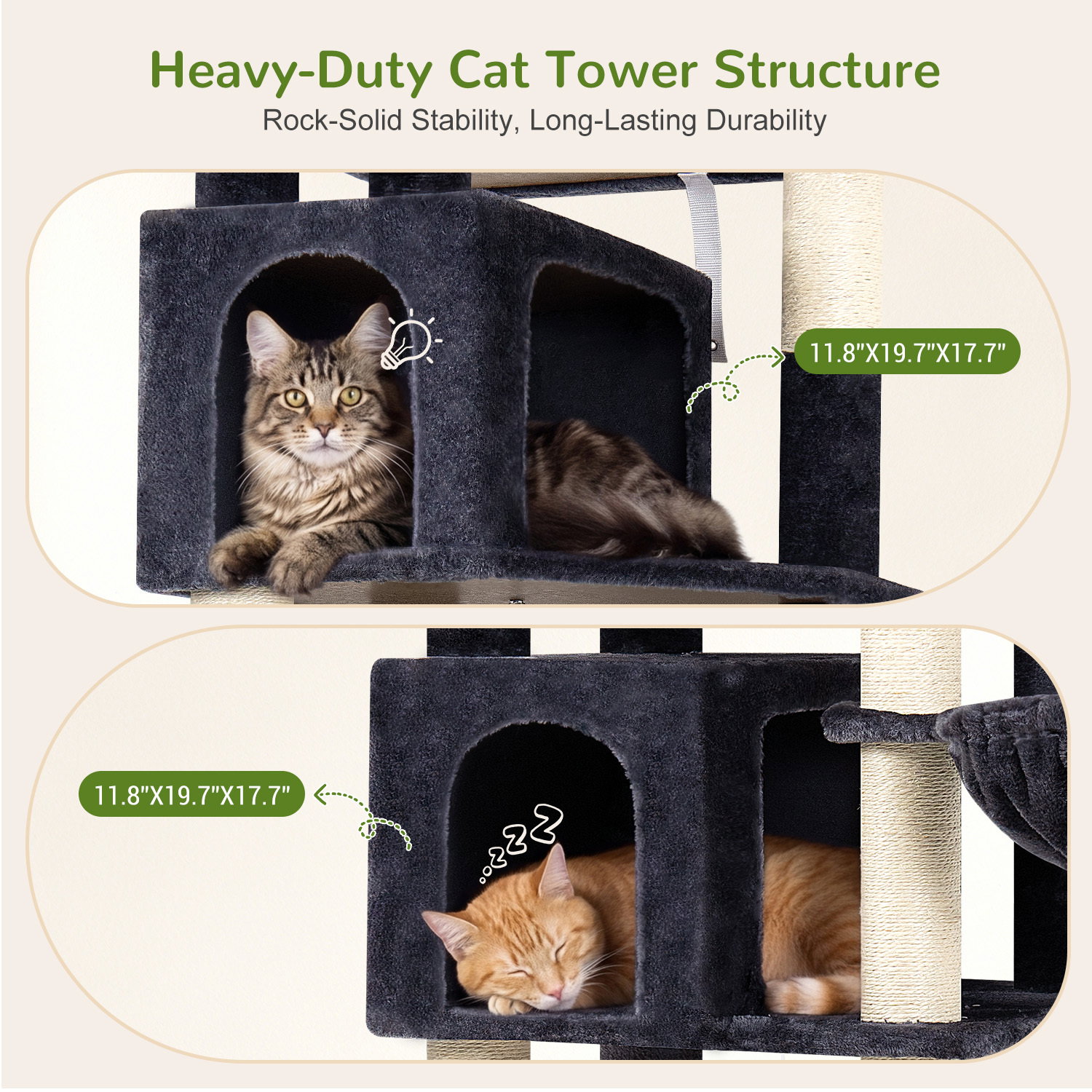 F82B Cat Tree(Dark Grey,82-inch)
