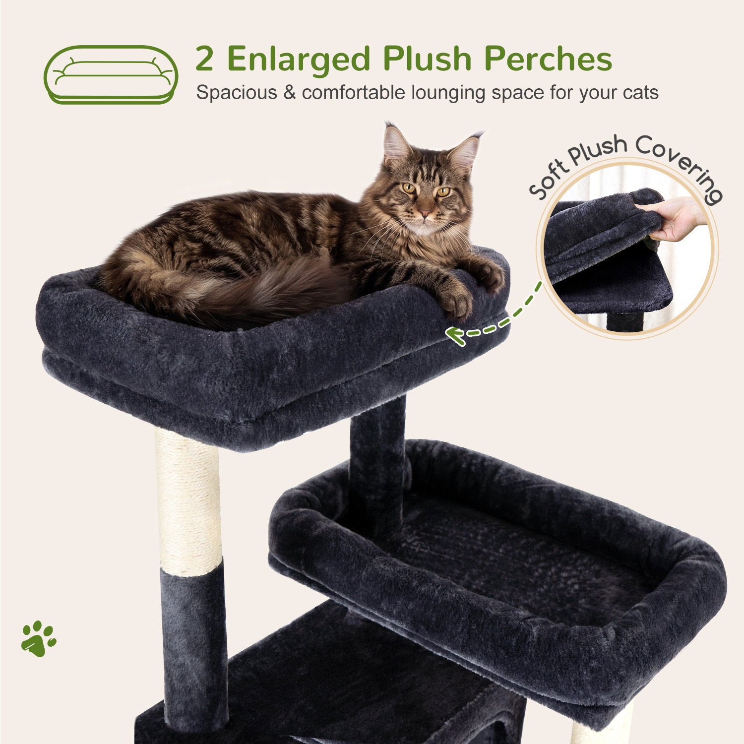 F82B Cat Tree(Dark Grey,82-inch)