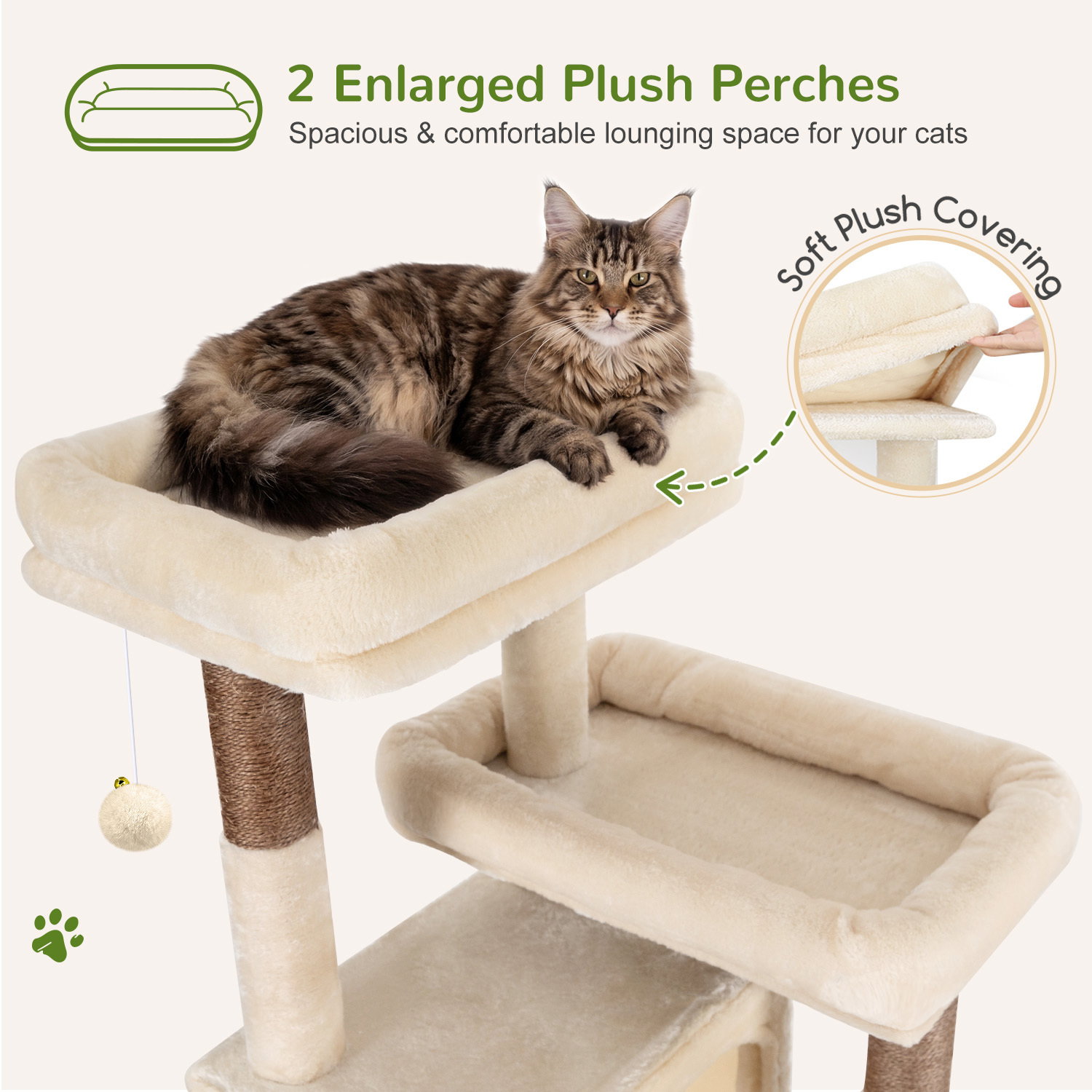 F82B Cat Tree(Beige,82-inch)