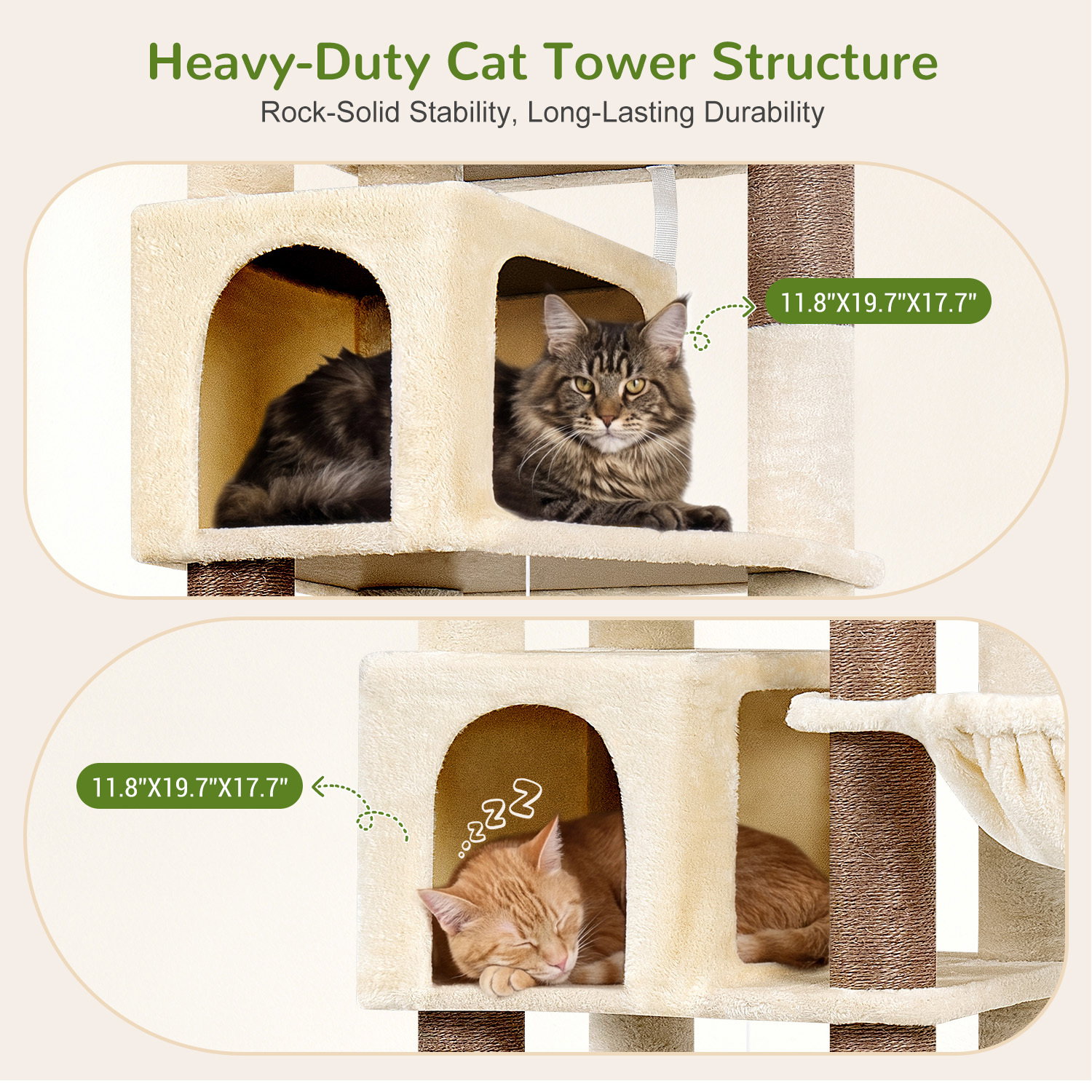 F82B Cat Tree(Beige,82-inch)