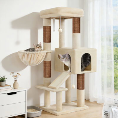 S50  Cat Tree For Large Cats(Beige,50-inch)