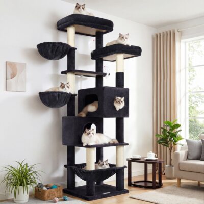 S73 Cat Tree(Dark Grey,73-inch)