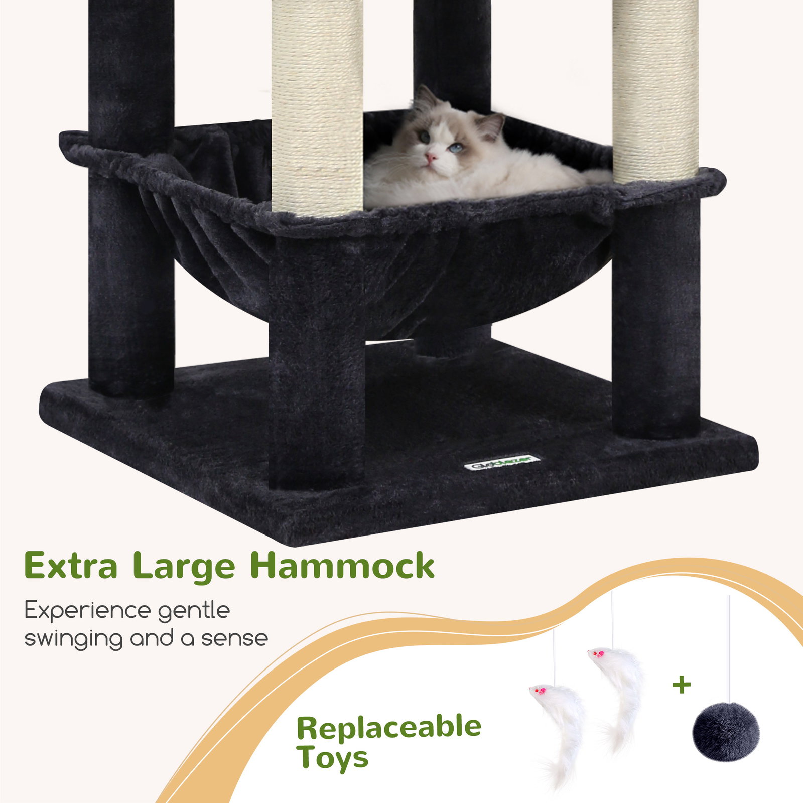 S73 Cat Tree(Dark Grey,73-inch)