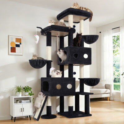 F81D Tall Cat Tree(Dark Grey,81-inch)
