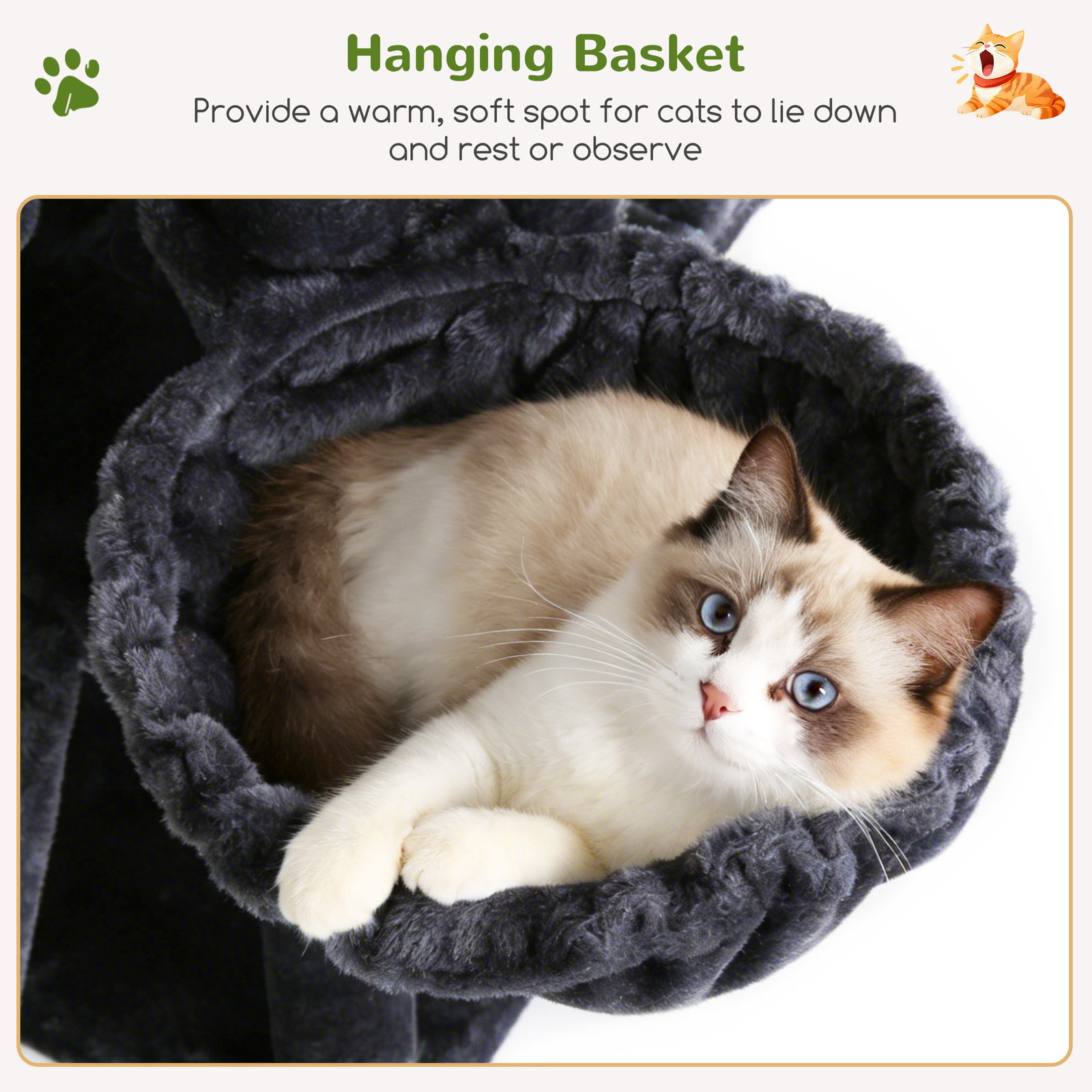 F81D Tall Cat Tree(Dark Grey,81-inch)