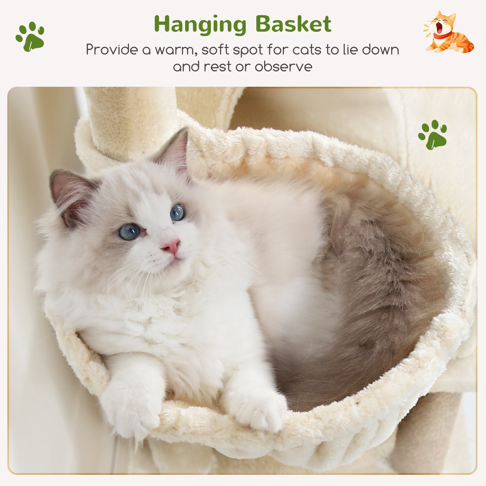 F81D Tall Cat Tree(Beige,81-inch)