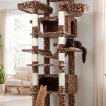 F83B Tall Cat Tower(Leopard Print,83-inch)