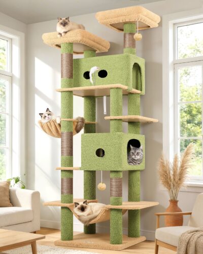 S80B Big Cat Tree(Cactus Green,80-inch)