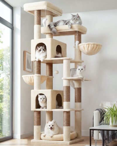 S81C Cat Tree For Indoor Cats Large Adult(Beige,81-inch)