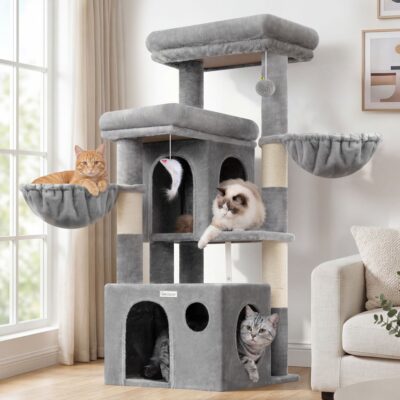 S48 Cat Tree For Large Cats(Light Grey,48-inch)
