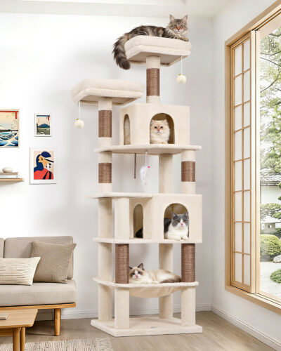 F72 Cat Tree Tower(Beige,72-inch)