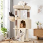 F45 Cat Tree For Large Cats(Beige,45-inch)