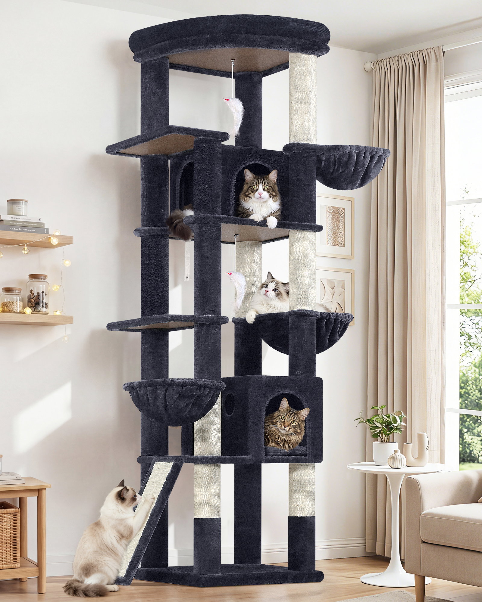 S78G Cat Tree(Dark Grey,78-inch)