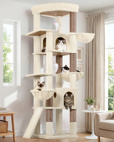 S78G Cat Tree(Beige,78-inch)