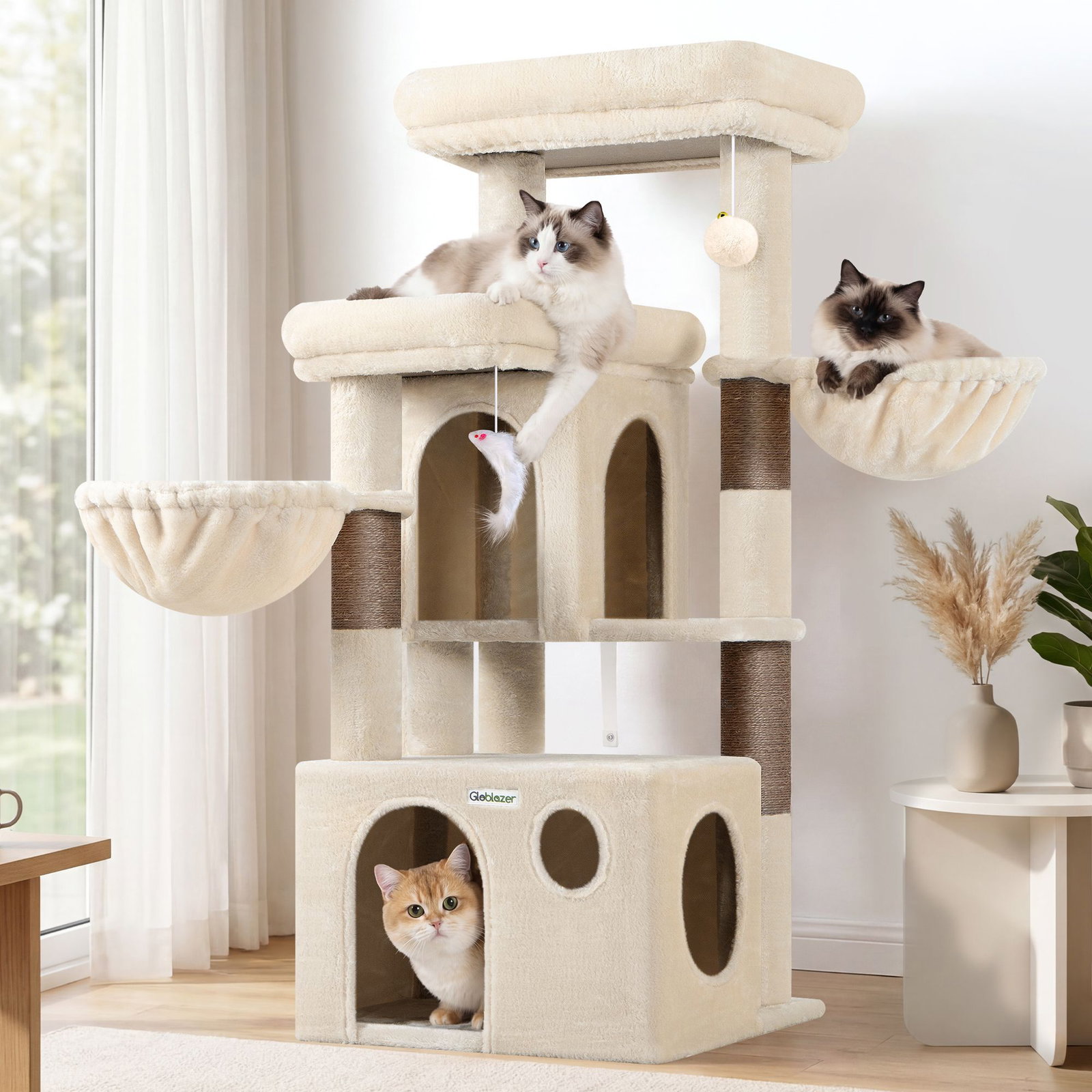 S48 Cat Tower(Beige,48-inch)