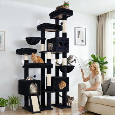 S82D Heavy Duty Cat Tree(Dark Grey,82-inch)