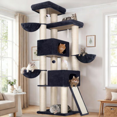 S84 Heavy Duty Cat Tree(Dark Grey,84-inch)