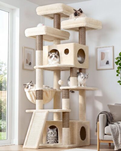F73C Cat Tree(Beige,73-inch)