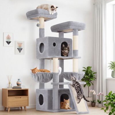 F64B Cat Tower(Light Grey,64-inch)