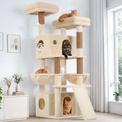 F64B Cat Tower(Beige,64-inch)