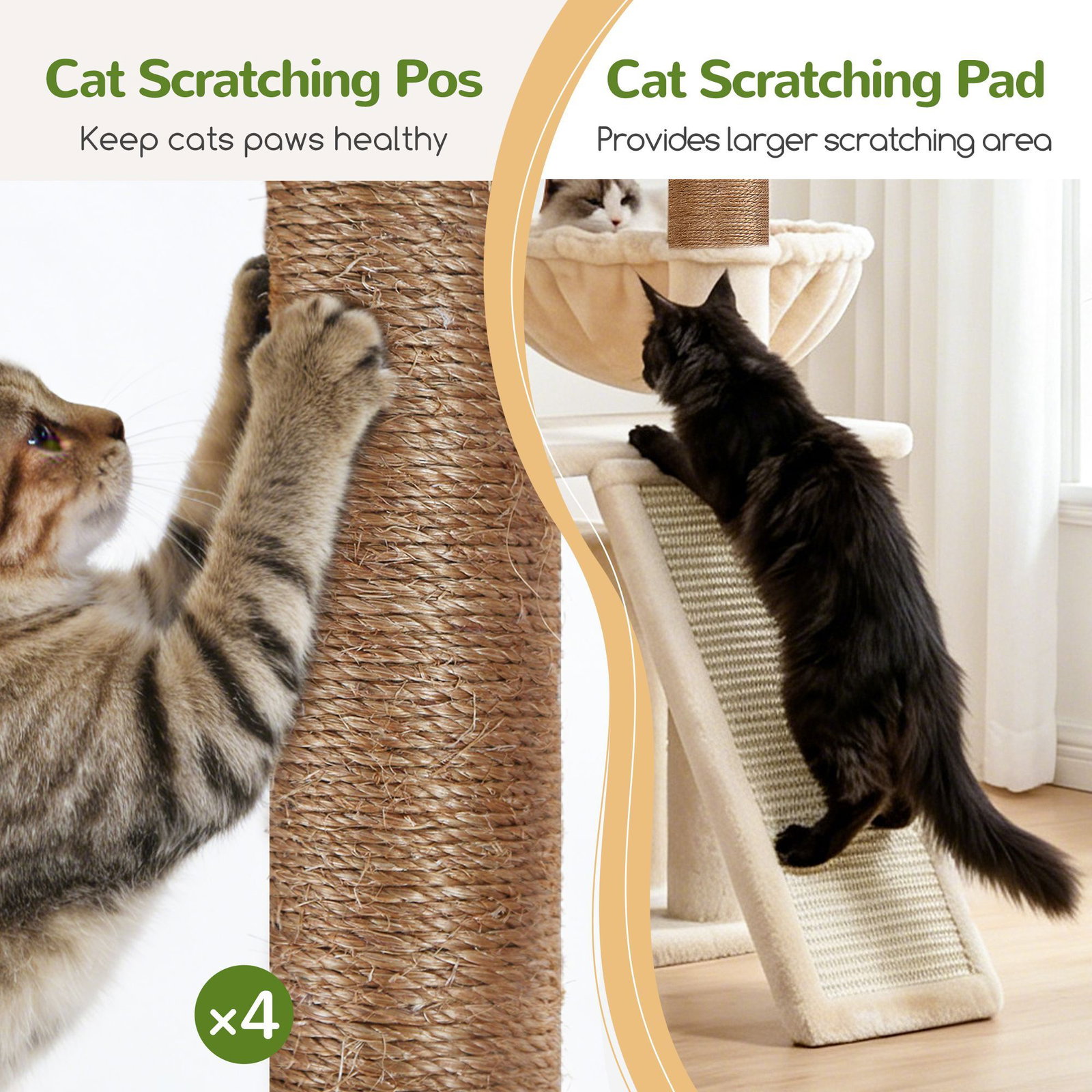 F64B Cat Tower(Beige,64-inch)