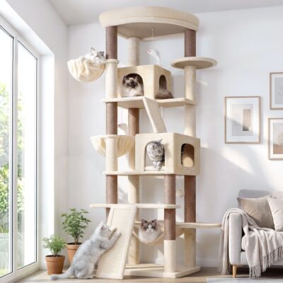 S81F Cat Tree For Large Cats(Beige,81-inch)