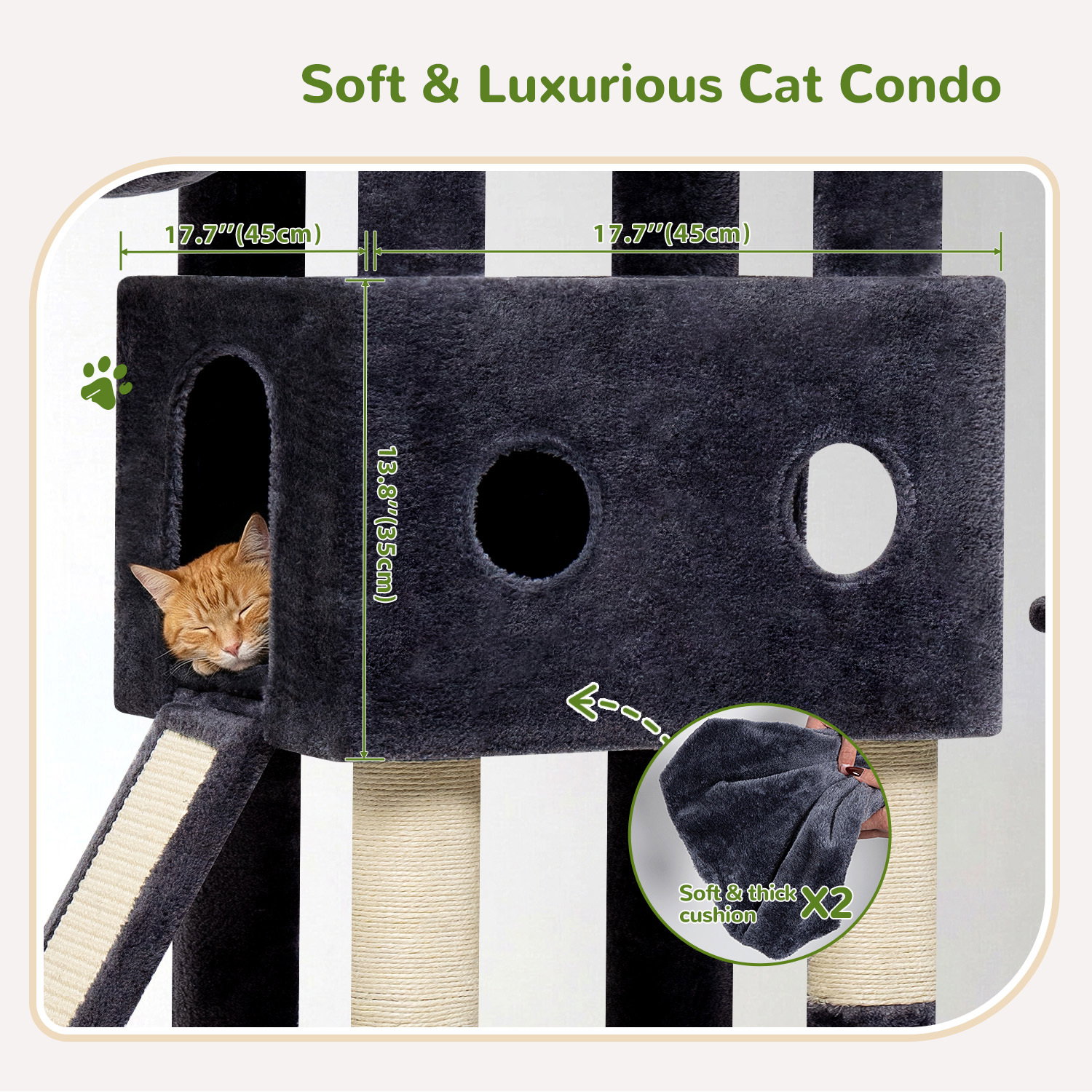 S84D Tall Cat Tree(Dark Grey,84-inch)