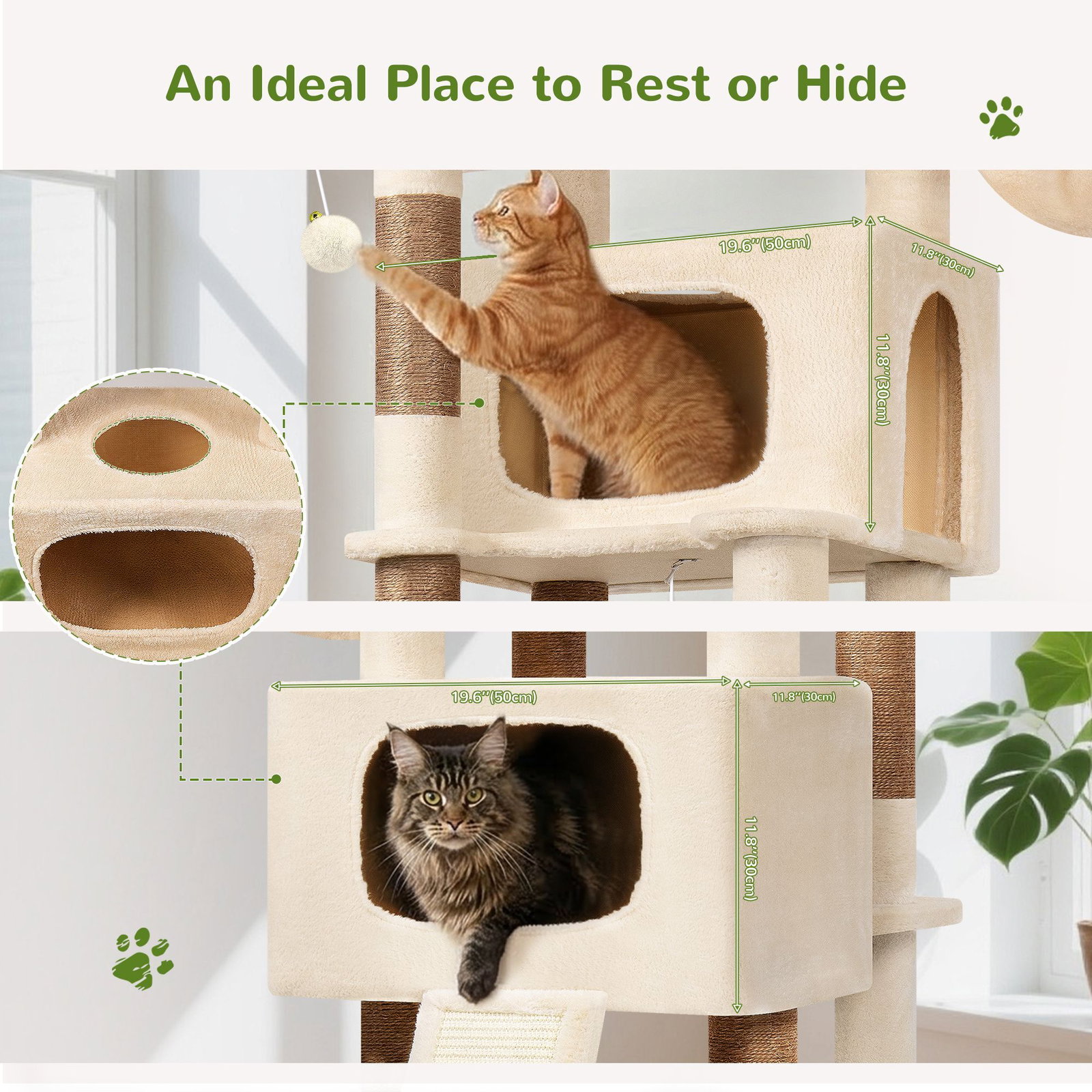 S77E Cat Tower(Beige,77-inch)