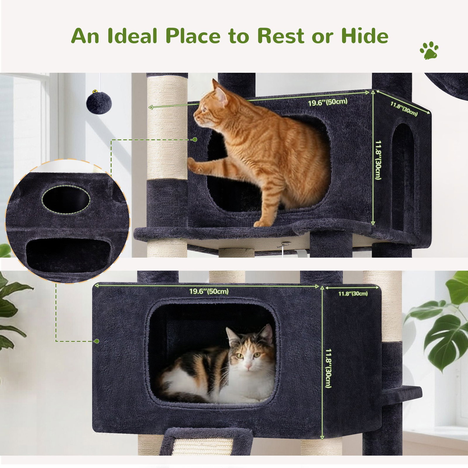 S77E Cat Tower(Dark Grey,77-inch)