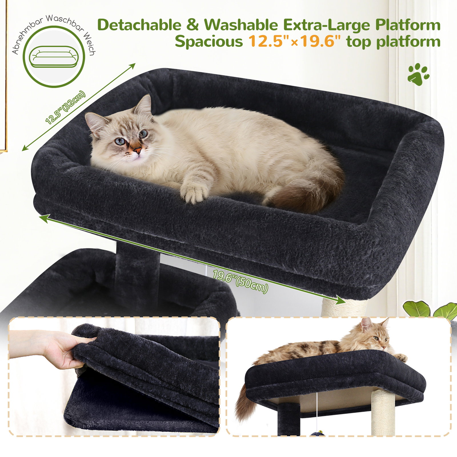 S77E Cat Tower(Dark Grey,77-inch)