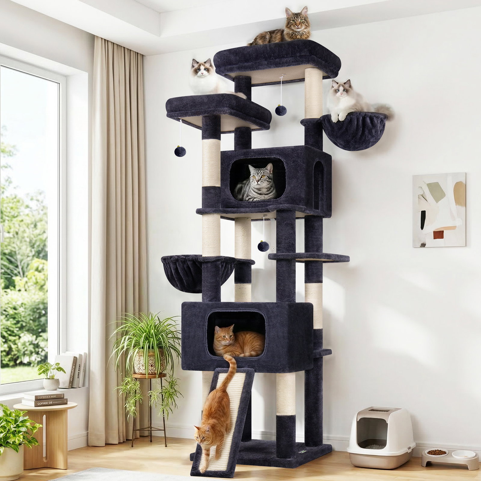 S77E Cat Tower(Dark Grey,77-inch)
