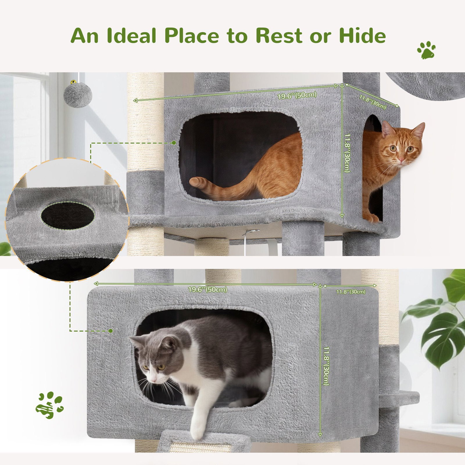 S77E Cat Tower(Light Grey,77-inch)