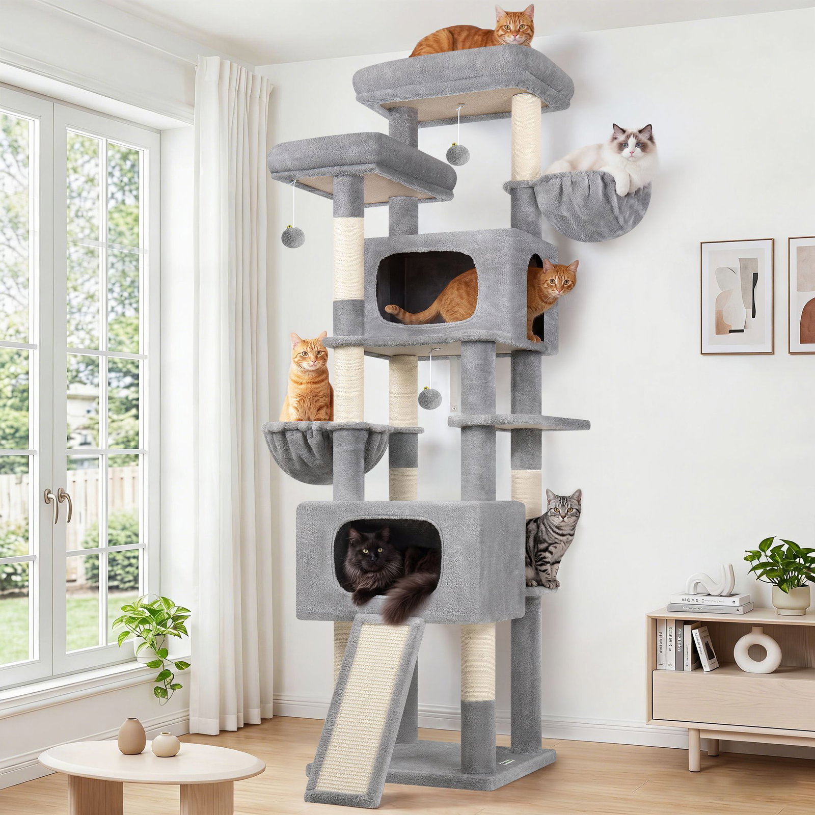 S77E Cat Tower(Light Grey,77-inch)
