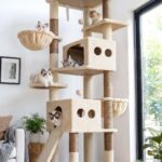 S74G Tall Cat Tree(Beige,74-inch)