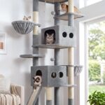 S74G Tall Cat Tree(Light Grey,74-inch)