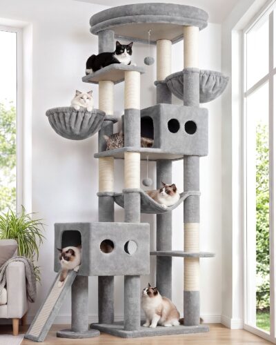 S81G Tall Cat Tree(Light Grey,81-inch)