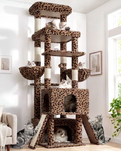 Z78 Tall Cat Tree(Leopard Print,78-inch)