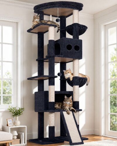 S84E Cat Tree(Dark Grey,84-inch)