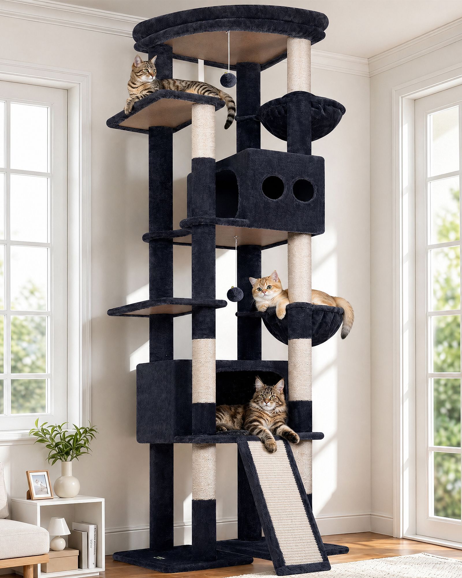 S84E Cat Tree(Dark Grey,84-inch)